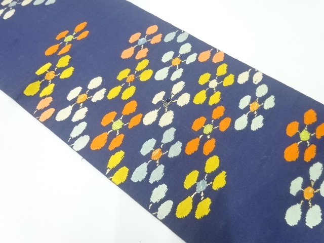 JAPANESE KIMONO / ANTIQUE FUKURO OBI / SILK / HEIZO TATSUMURA / WOVEN RIKYU-GIRE PATTERN